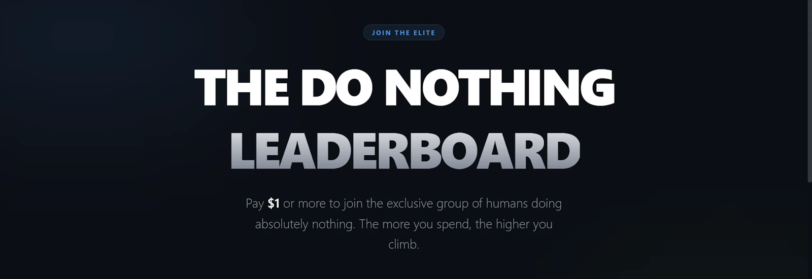 The Do Nothing Leaderboard screenshot 1