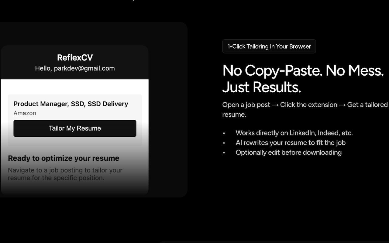 ReflexCV-Tailor Your Resume  In 1 Click. media 1