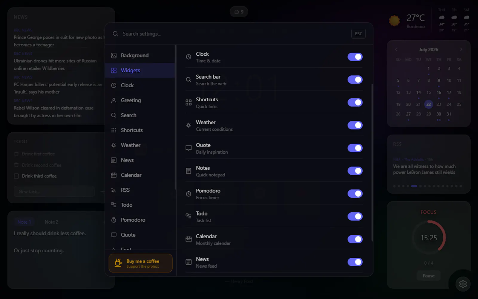 Tabrise — Your custom new tab screenshot 5