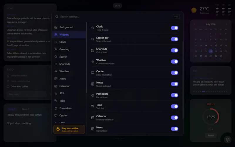 Tabrise — Your custom new tab screenshot 5
