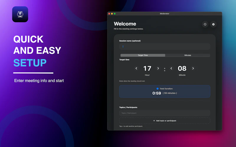 Moderator: Smart meeting timer for macOS screenshot 4