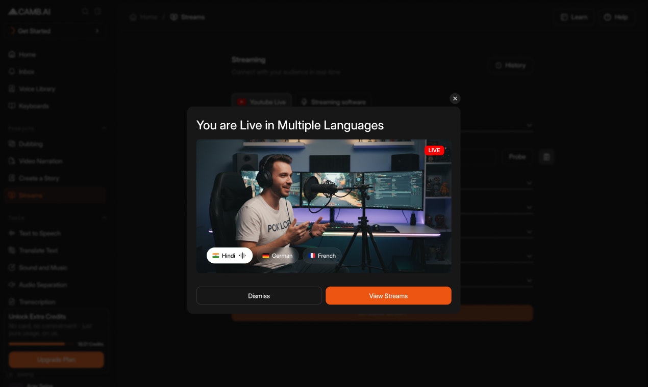 DubStream by CAMB.AI gallery image