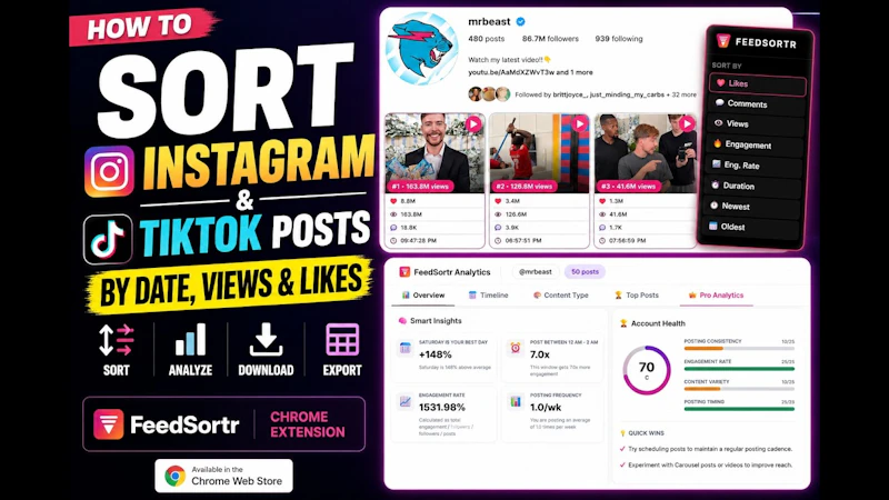 FeedSortr: Sort Instagram & TikTok feeds screenshot 1 (video preview)