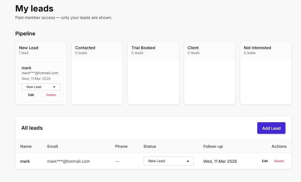 Lead Management for Personal Trainers - Product Hunt launch logo and brand identity