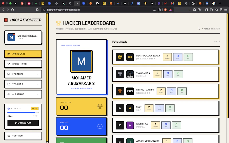 HackathonFeed screenshot 2