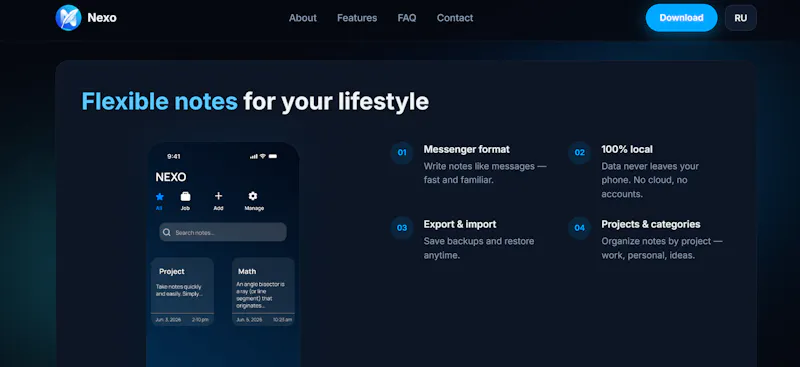 Nexo — Notes in Messenger Format screenshot 5