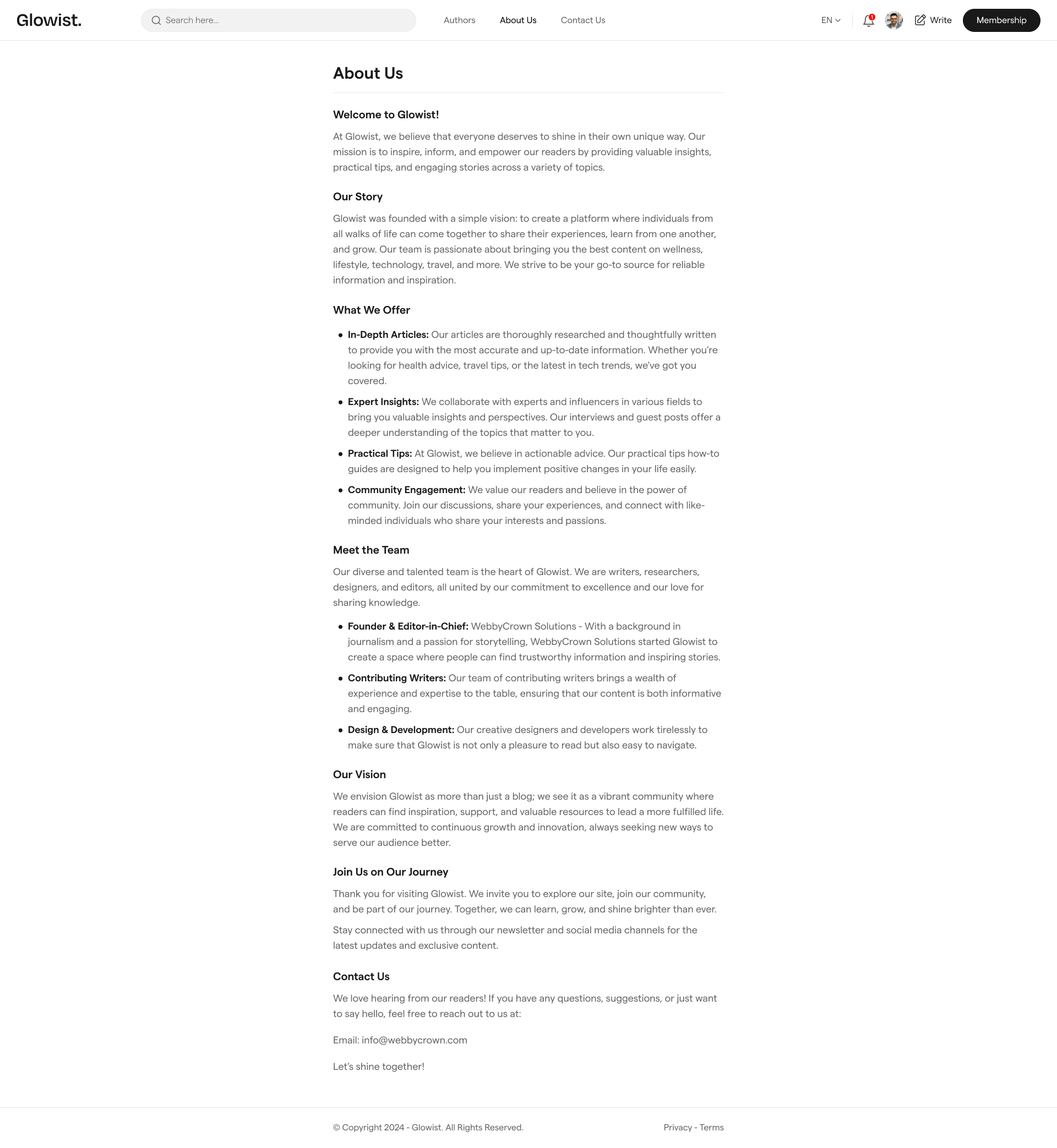Glowist：博客网站模板html media 10