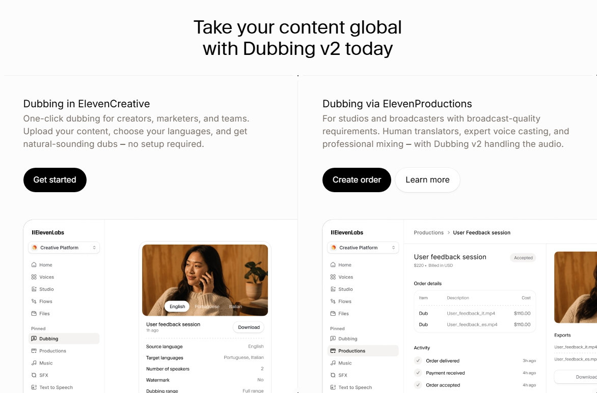 ElevenLabs Dubbing v2 gallery image