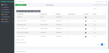Testpine automation dashboard - monitor and manage your automation process.