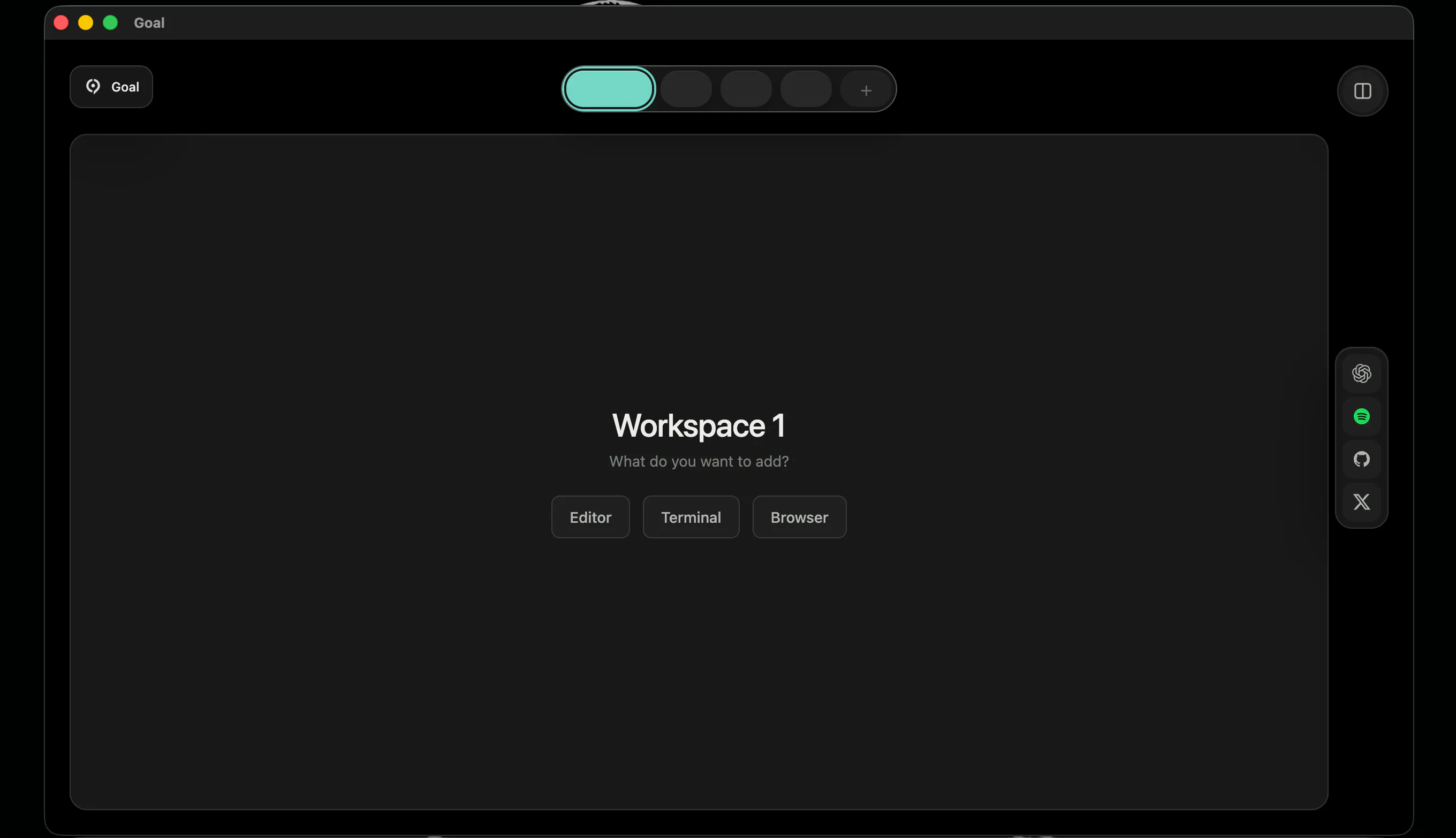 Goal — one workspace. gallery image