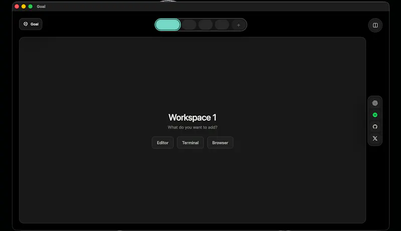 Goal — one workspace. screenshot 2