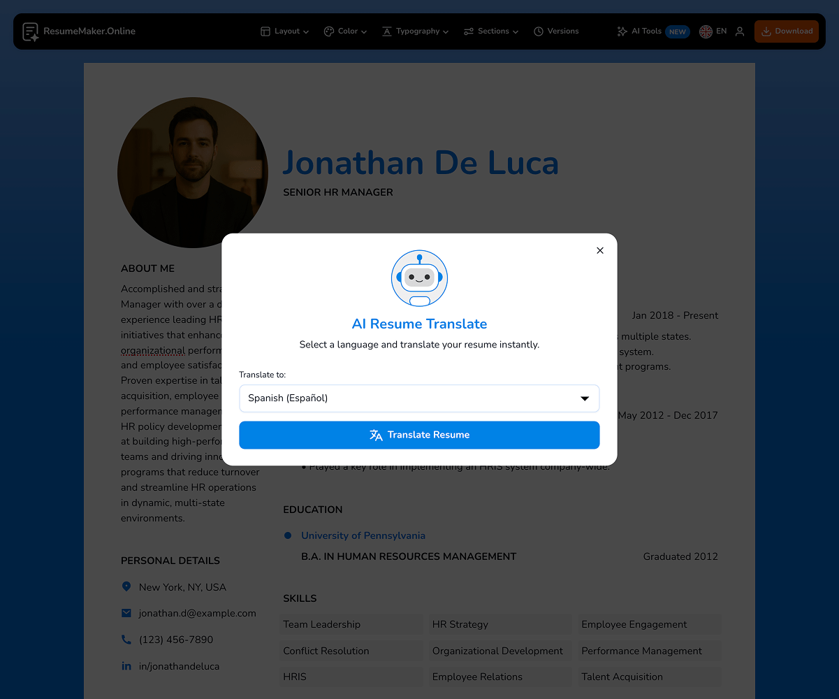 Resumemaker.online 6.0 - 완벽한 이력서를 구축하는 가장 쉬운 방법 미디어 4