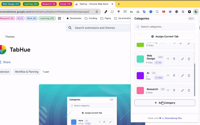 TabHue - Screenshot 2 showing product features and functionality