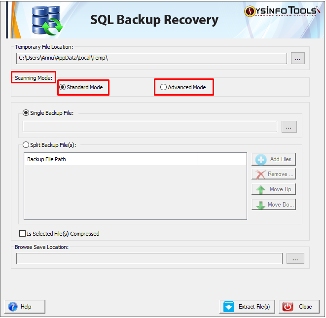 SYSINFO SQL Backup Recovery Tool - Reparieren Sie beschädigte SQL -Sicherungsdatei mit SQL Backup Recovery Tool Medien 2