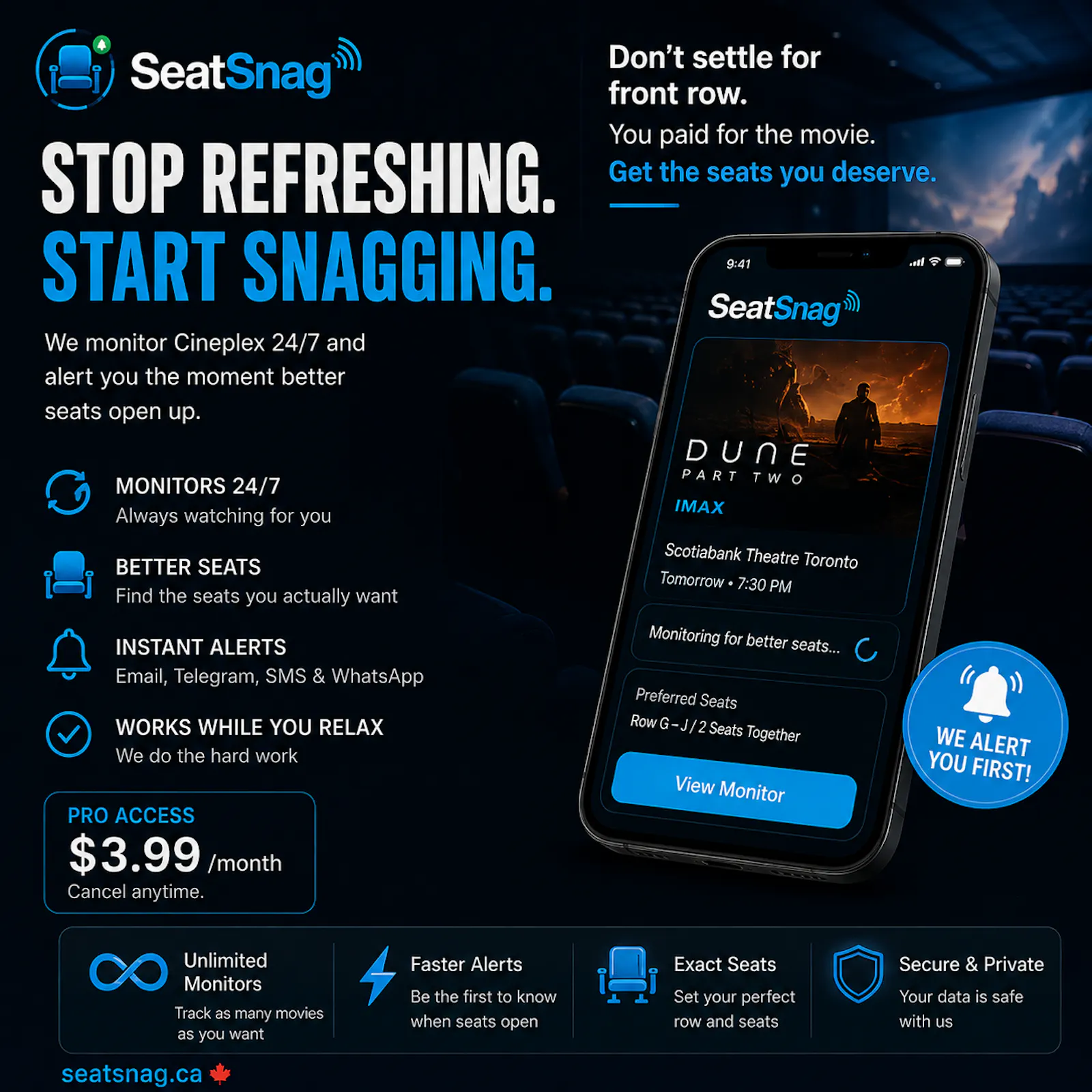 SeatSnag screenshot 1