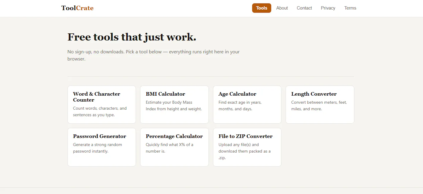 ToolCrate — Free Online Tools gallery image