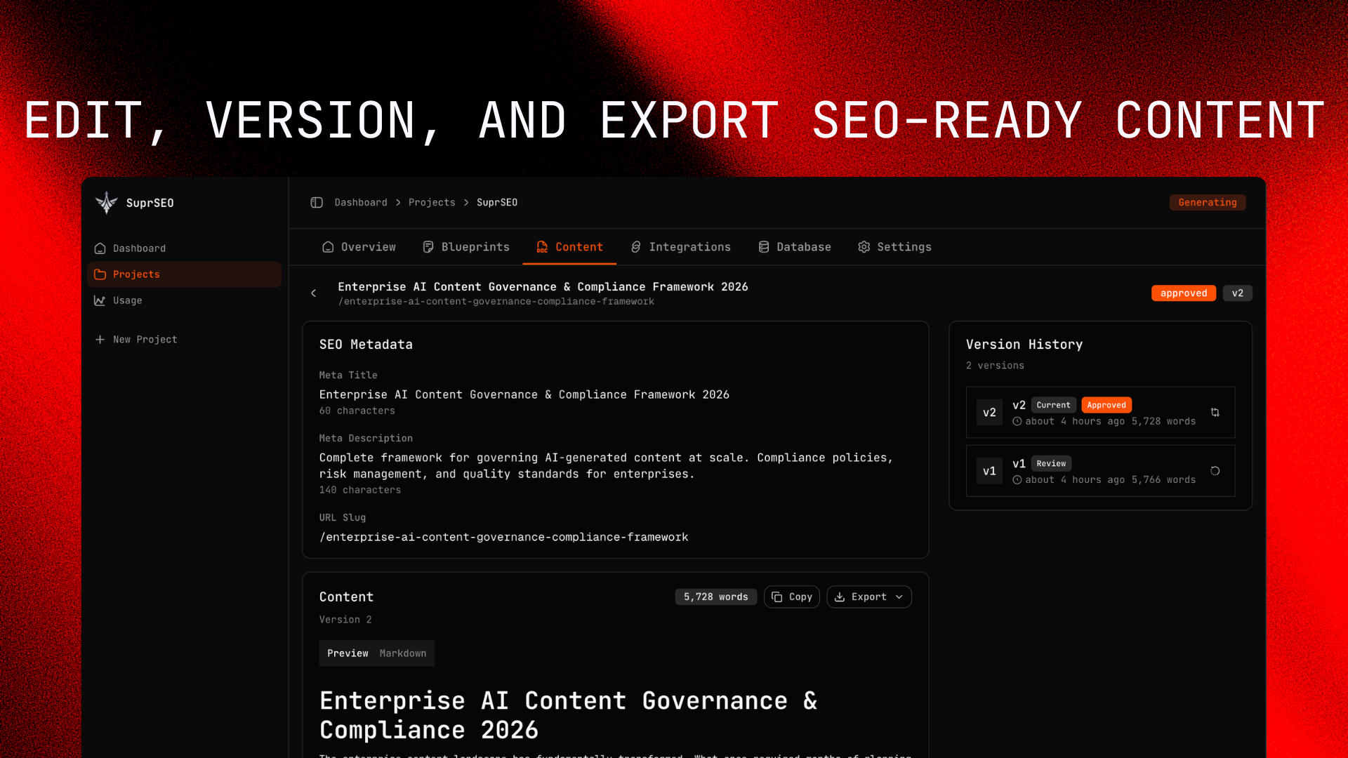 SuprSEO - Screenshot 5 showing product features and functionality