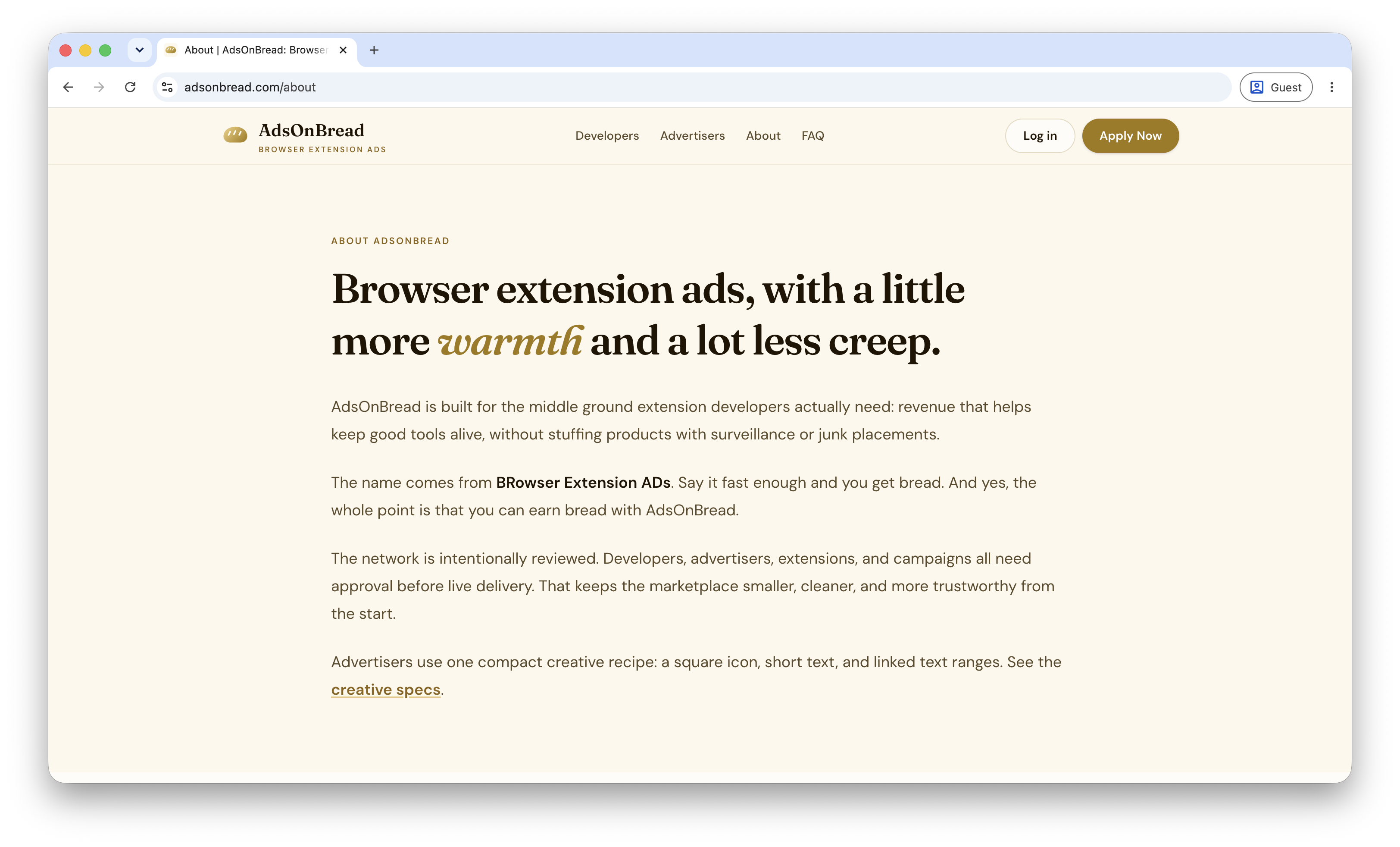 AdsOnBread - Browser Extension Ads gallery image