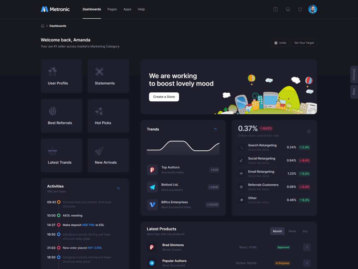 Metronic - шаблон администратора Bootstrap - React, Vue, Angular, Django, Asp.net Core, Laravel, Rails медиа 69