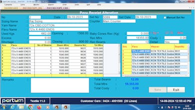 Partum Textile Manufacturing Software gallery image