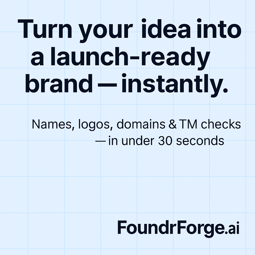 Média FoundrForge.ai - Passer d'une idée à la marque en quelques secondes 2