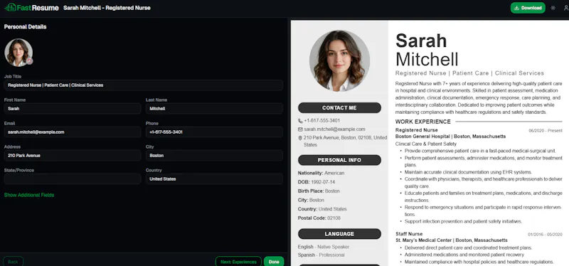 FastResume - Professional Resume Builder screenshot 5