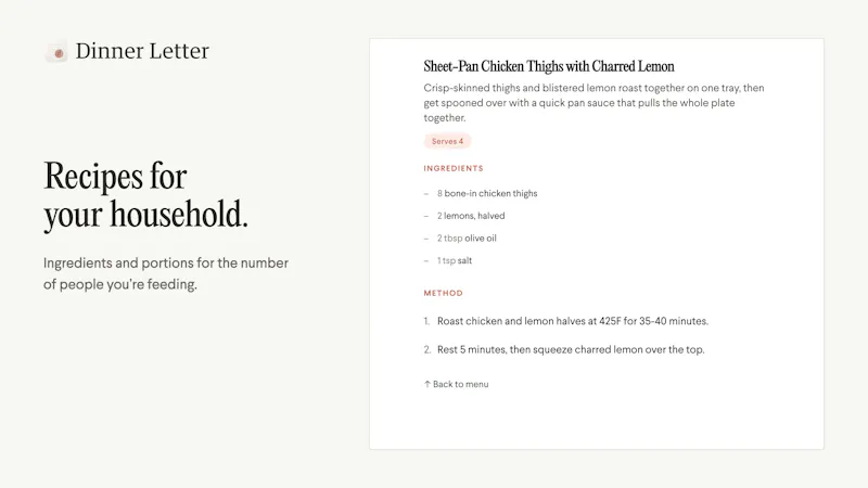 Dinner Letter screenshot 3