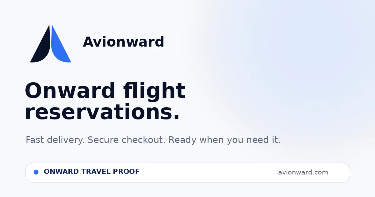 Avionward — Proof of Onward Travel gallery image