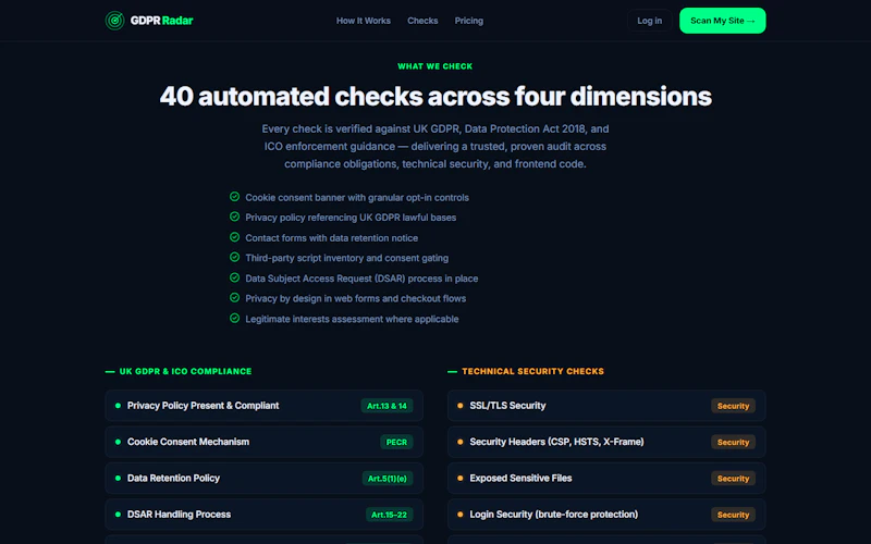 GDPR Radar screenshot 2