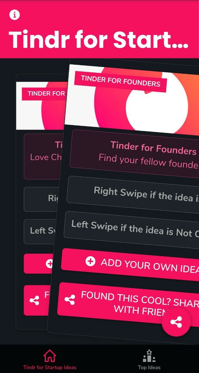 Tinder for Startup Ideas gallery image