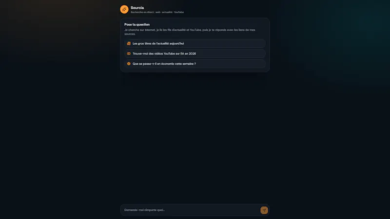 Sourcia — Chatbot de recherche screenshot 1