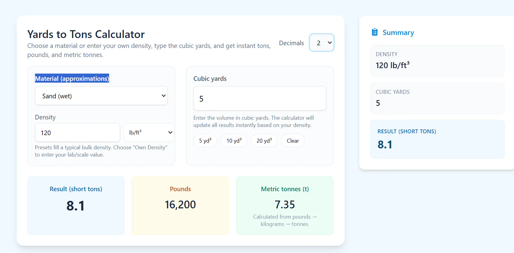 Soil Calculator