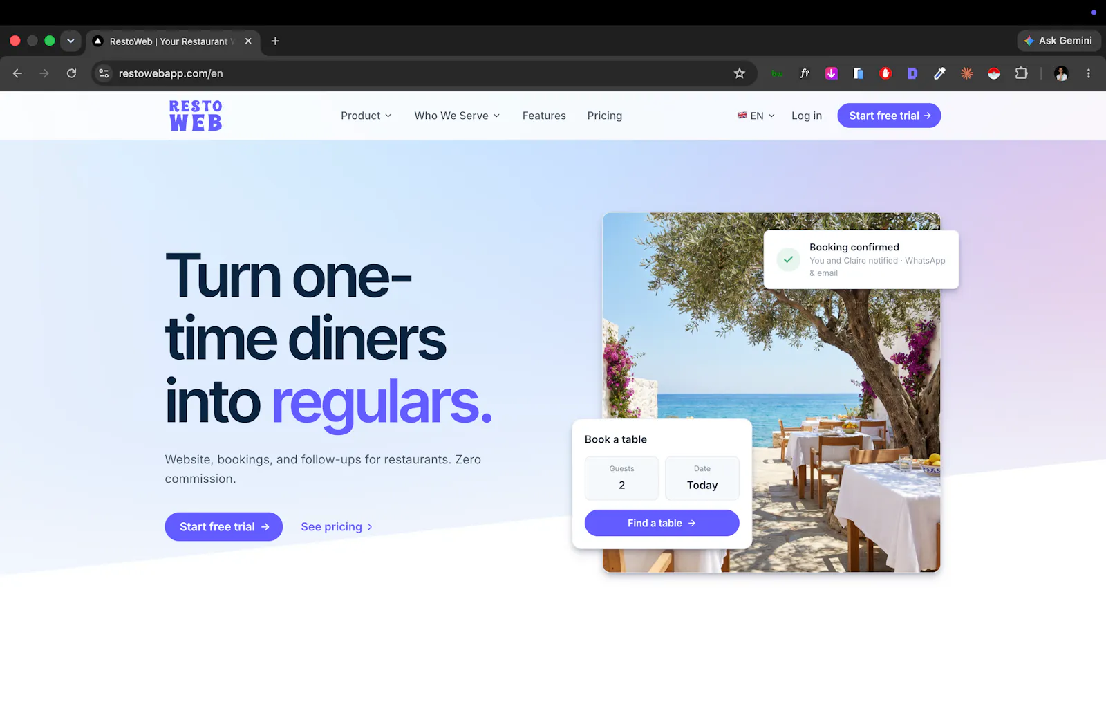 RestoWeb screenshot 1