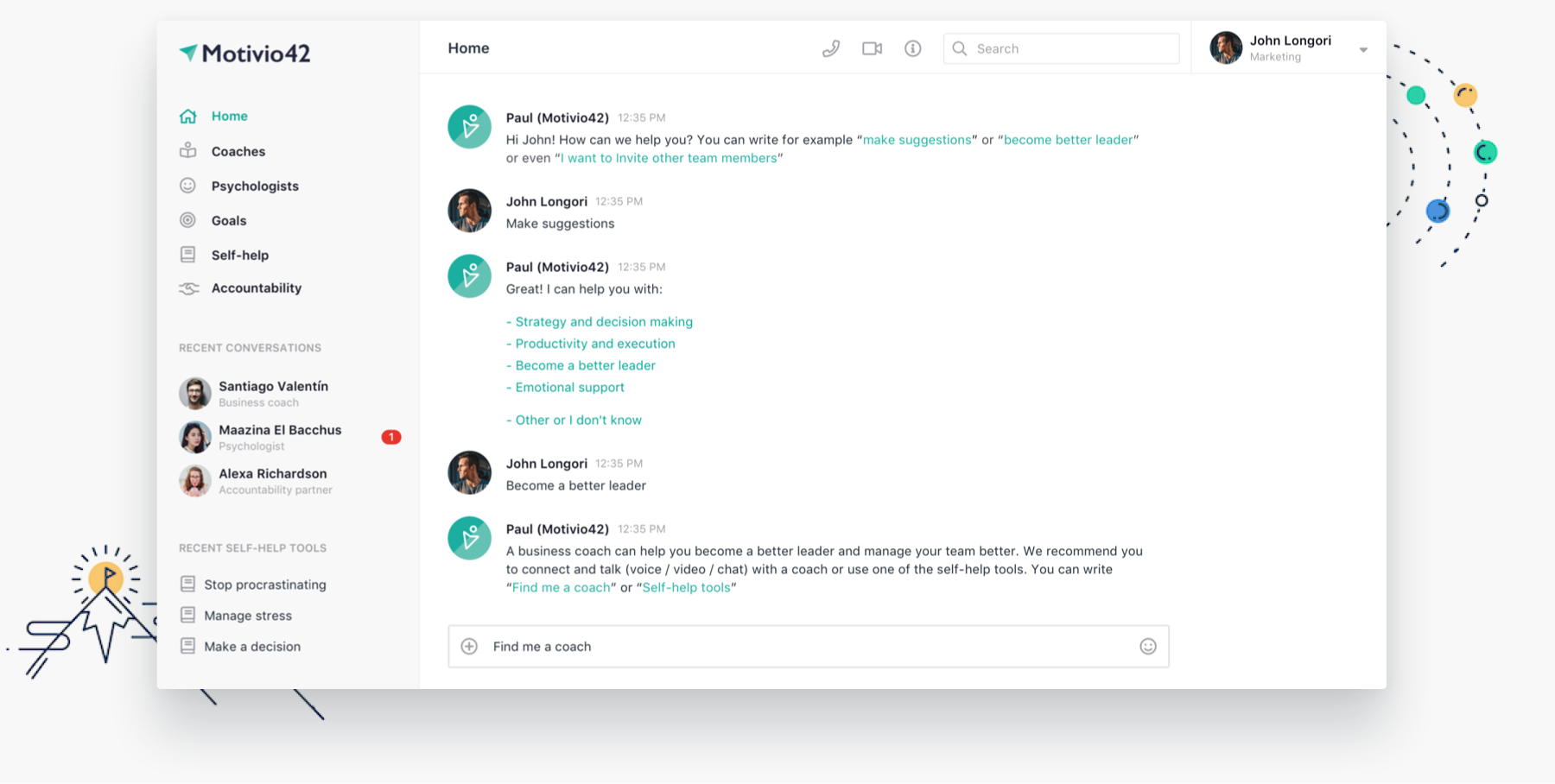 Motivio42 coaching app gallery image