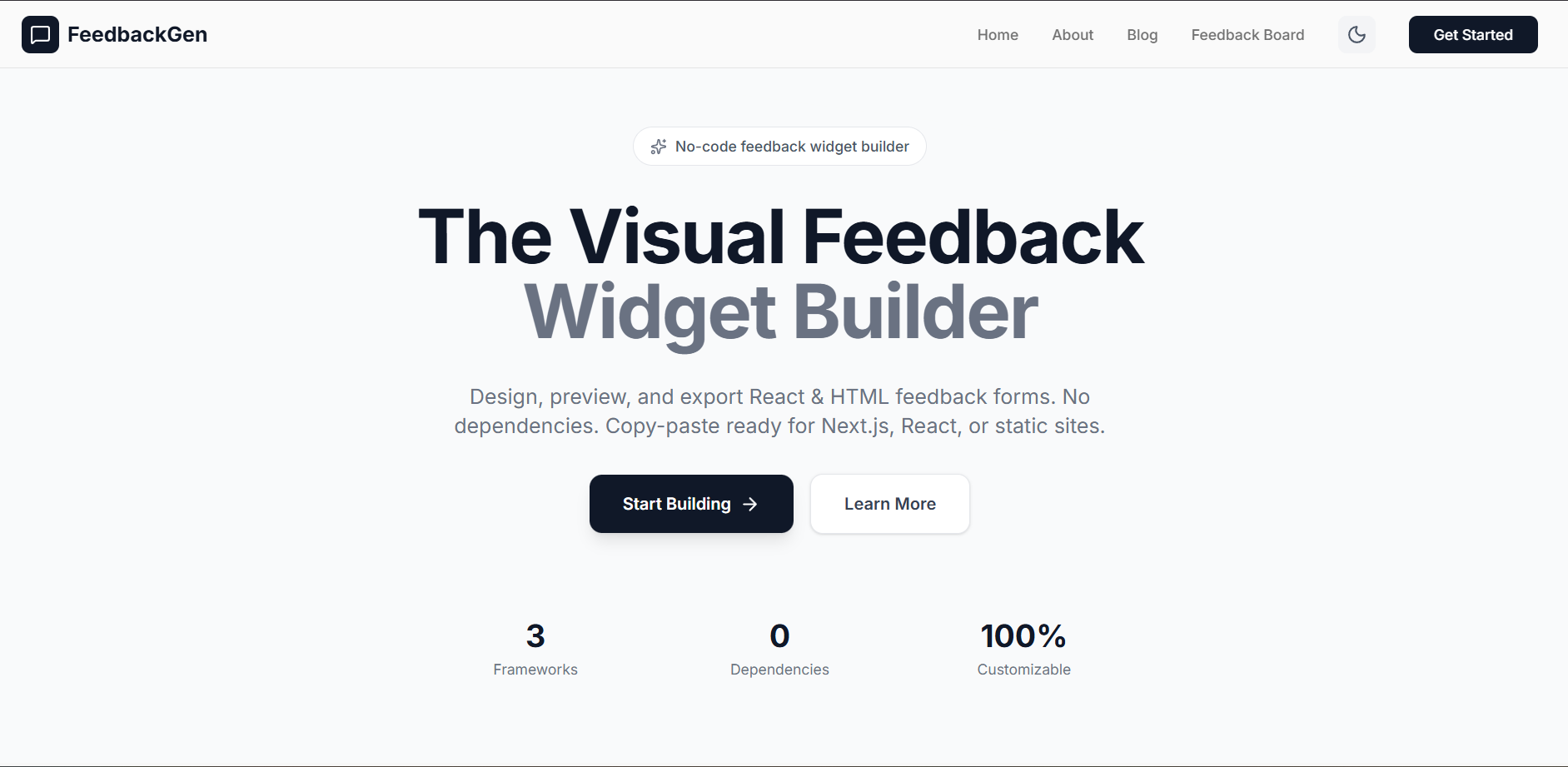 FeedbackGen - Main product screenshot demonstrating key features and user interface