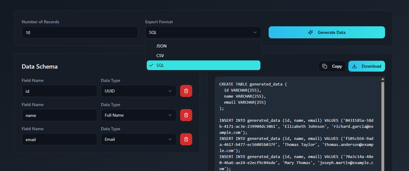 Data Mock Generator - Screenshot 3 preview