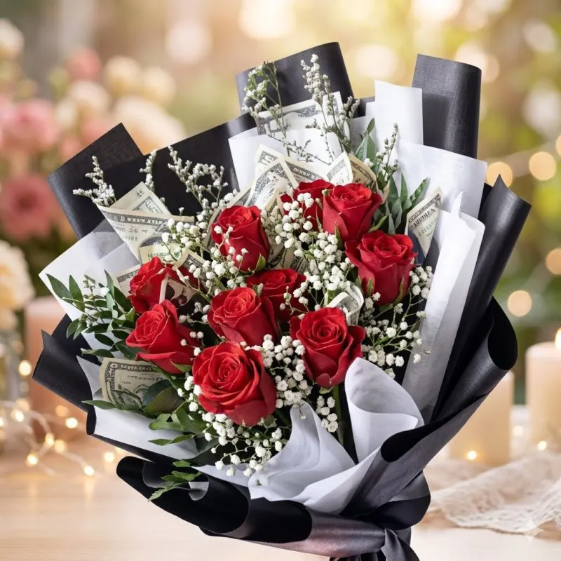 Red Roses Bouquet - 10 Stem Flower Gift gallery image
