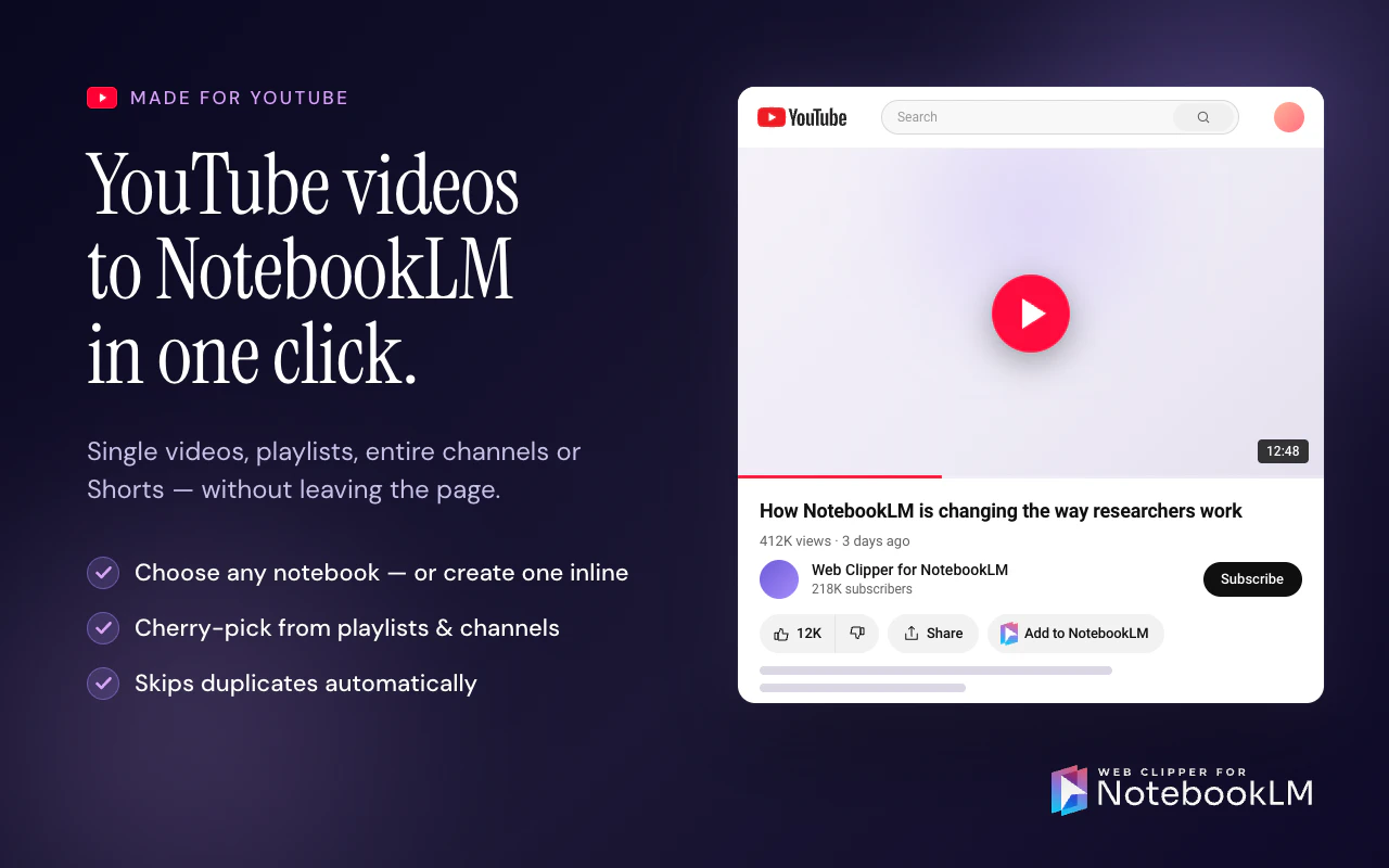 Web Clipper for NotebookLM screenshot 1
