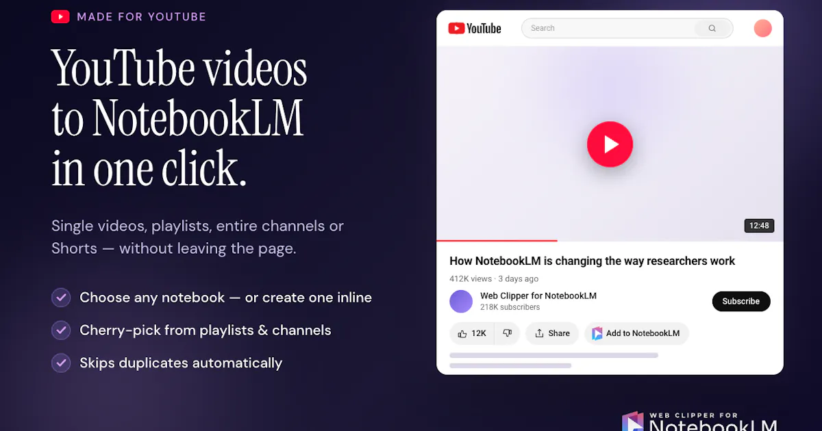 Web Clipper for NotebookLM