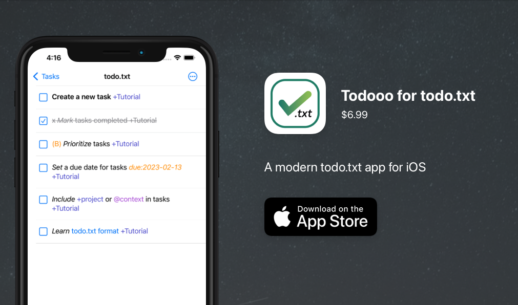 Todooo für todo.txt - Eine moderne todo.txt -App für iOS Medien 1