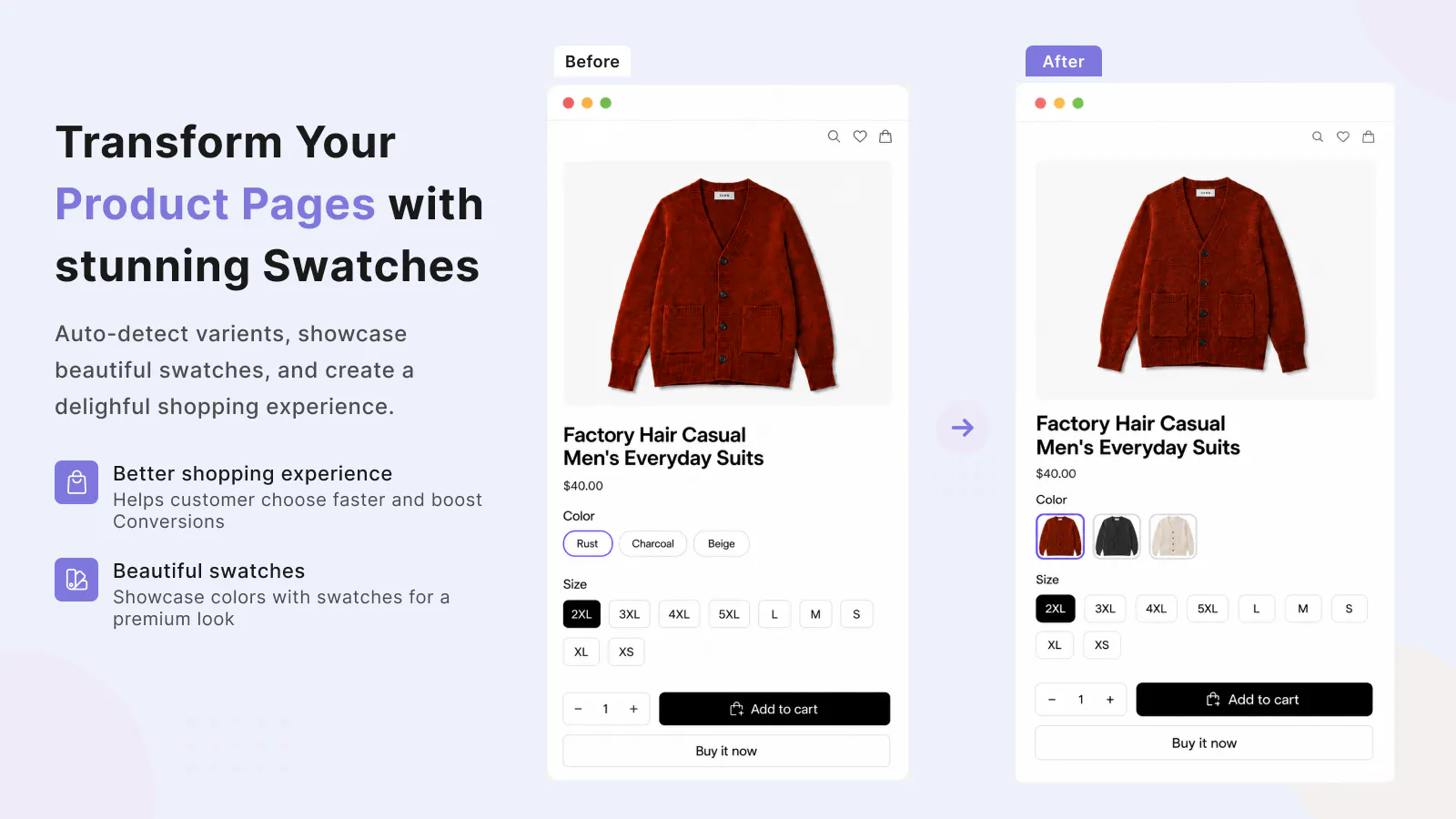 Varn - Product Variants and Swatches AI screenshot 2