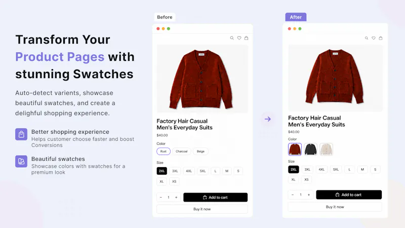 Varn - Product Variants and Swatches AI screenshot 2
