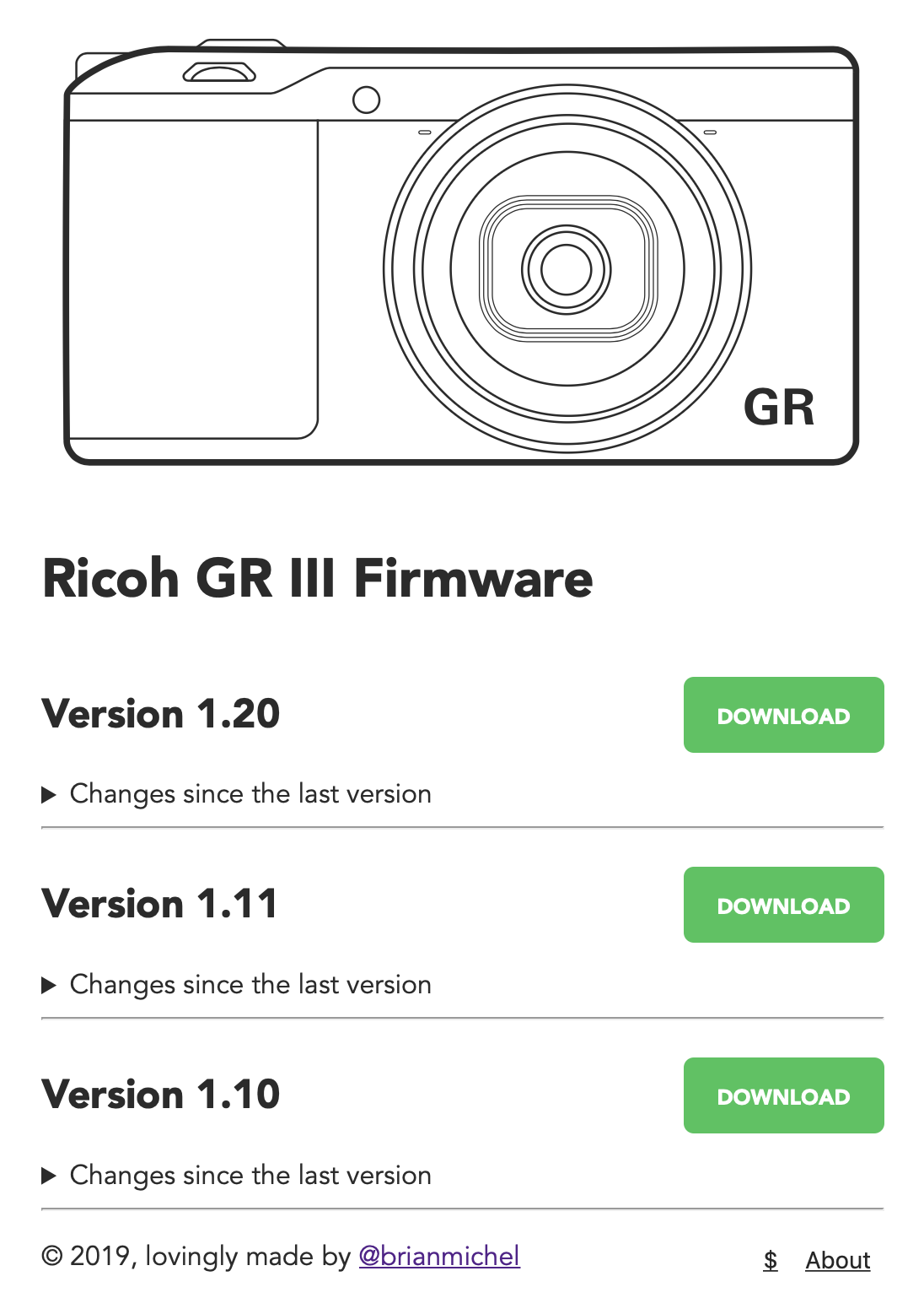 GR III Firmware Site gallery image