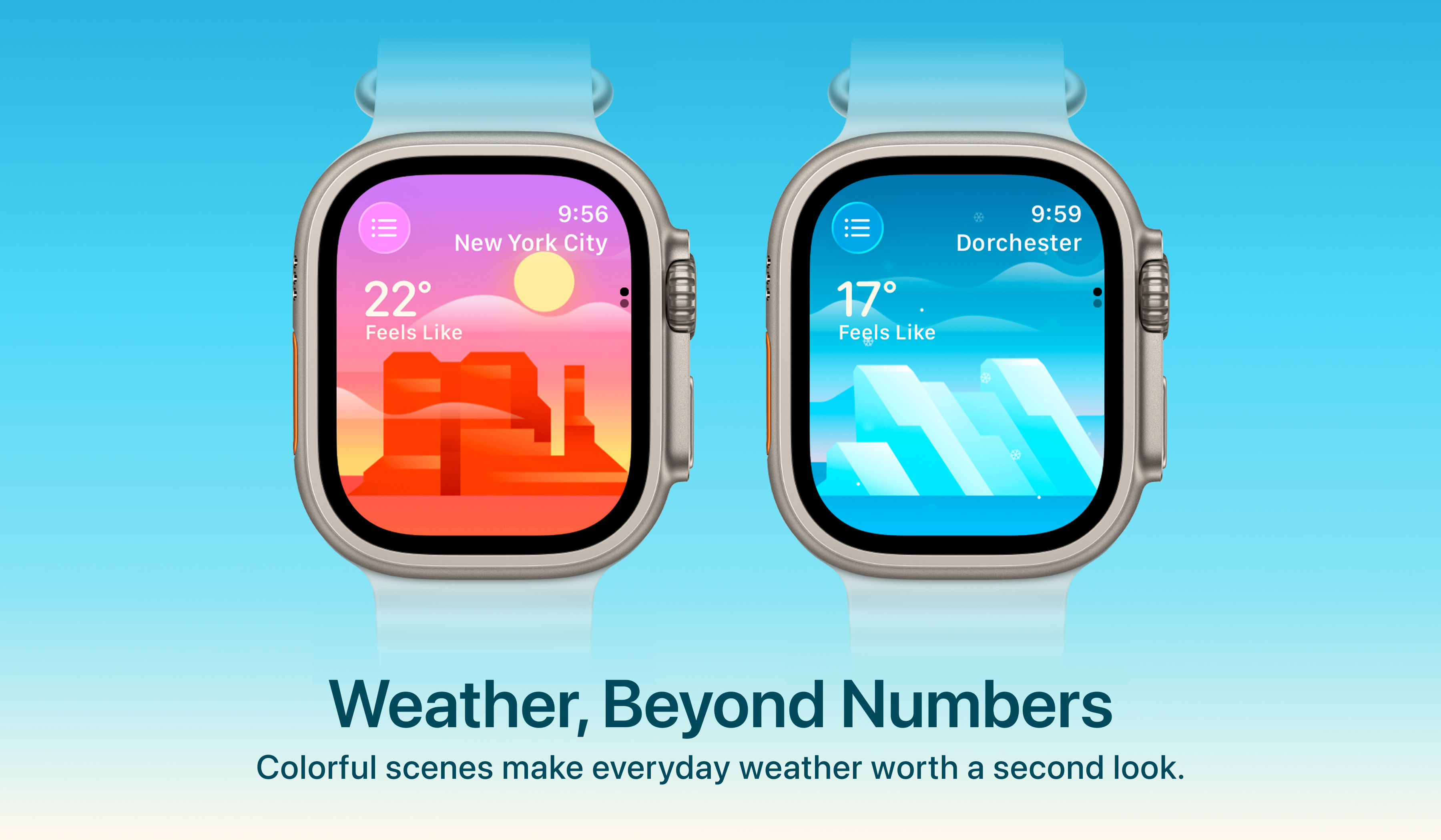 Weather mini for Apple Watch - Screenshot 3 showing product features and functionality