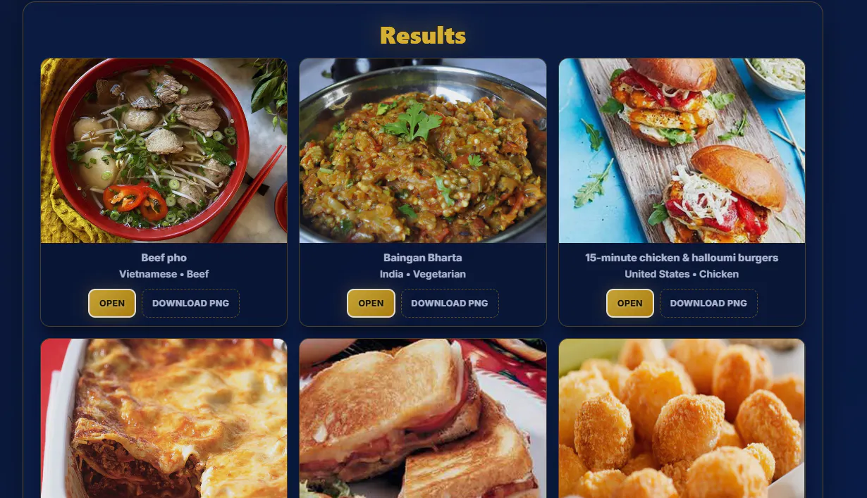 Global Meal Generator gallery image
