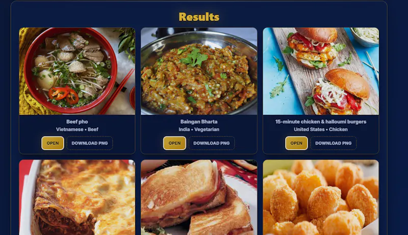 Global Meal Generator screenshot 2