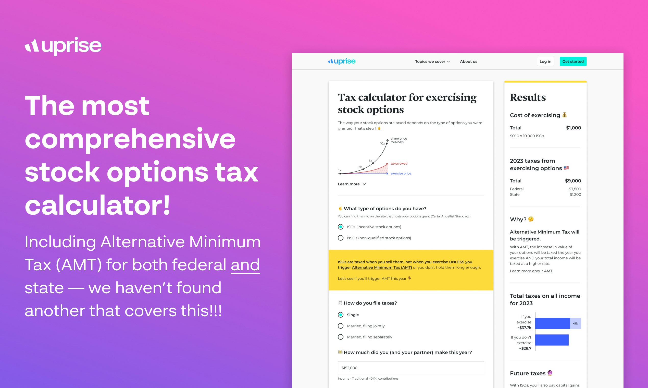 Uprise Best Stock Options Tax Calculator media 2