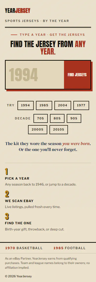 YearJersey — Sports jerseys, by the year gallery image