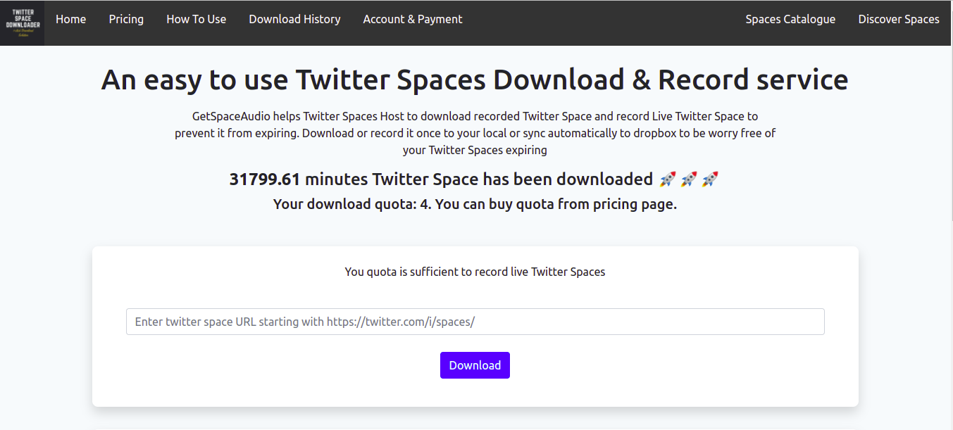 Media GetSpaceaudio - Cari dan muat turun untuk ruang twitter 2