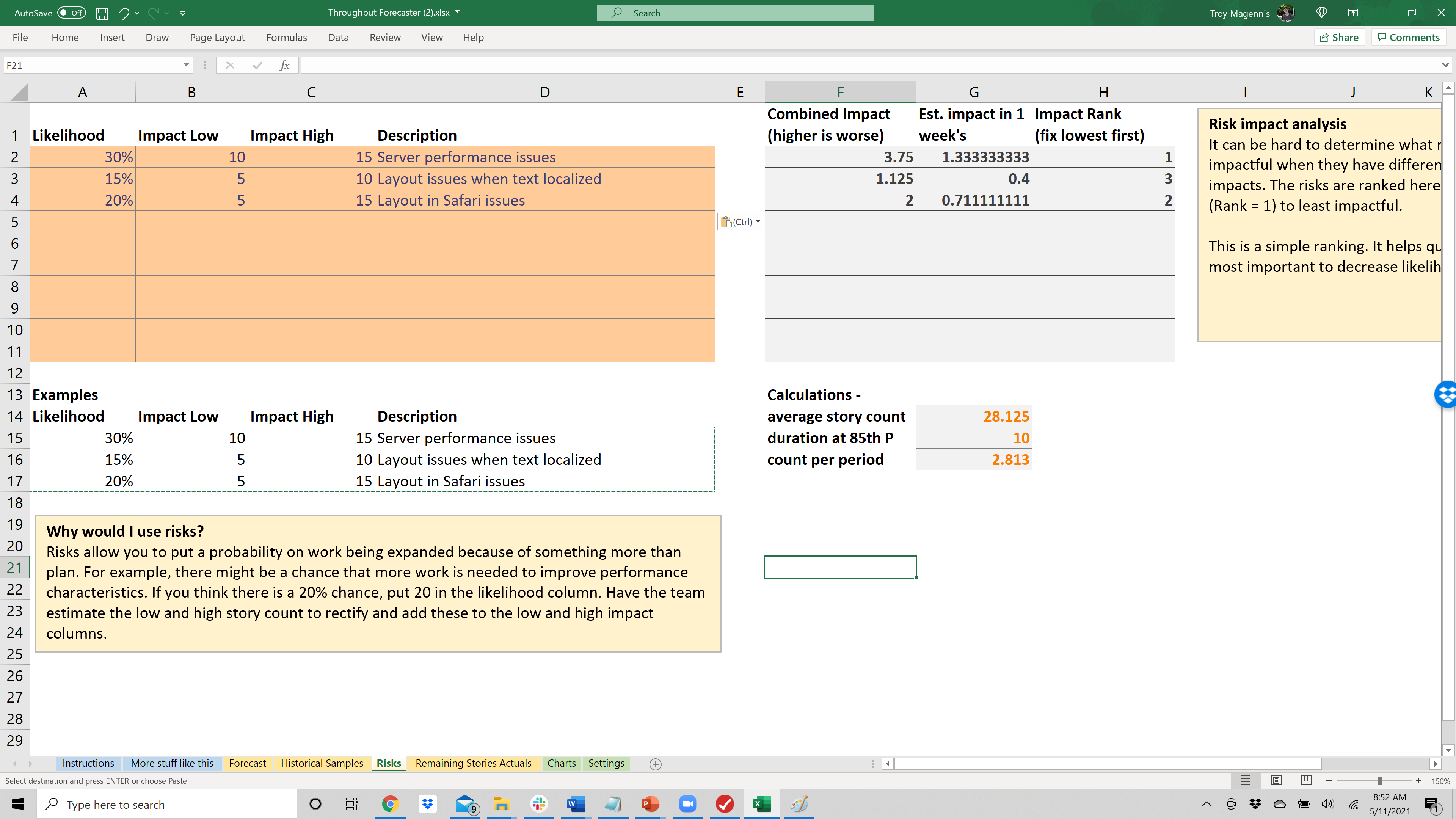 Agile Team Forecasting Spreadsheet gallery image